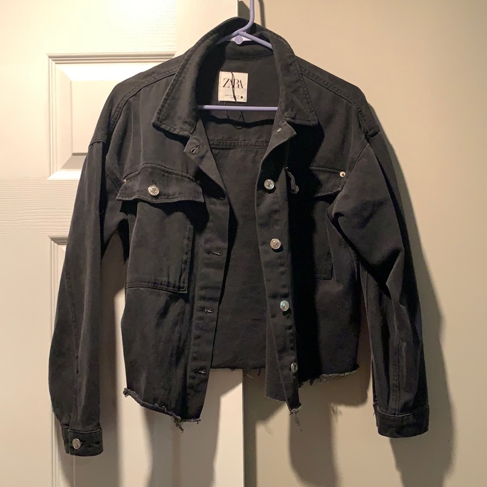 ZARA black denim coat